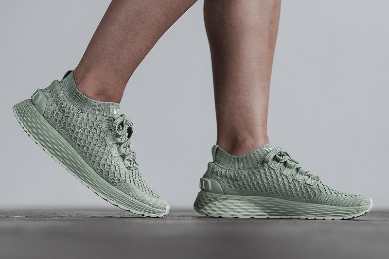 Green Nobull Seafoam Reflective Knit Runner Women's Running Shoes | CA B1716E